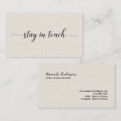 ベージュキャンバエレガントス上のTouchスフェイククリプト コーリングカード (正面/裏面)