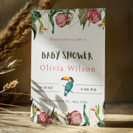 ベージュキュートフローラベビーシャワー招待状 招待状