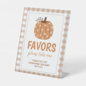 ベージュギンガムのかぼちゃ 8x10 サイン Favor Table Sign (正面)