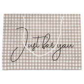 ベージュギンガムプリント ラージペーパーバッグ (正面)