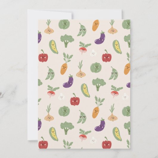 ベージュギンガムリトルスプラウト途中ベビーブシャワー 招待状 (裏面)