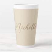 ベージュクラシカルプロフェッショナル手書き名 カフェラテマグ (正面)