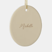 ベージュクラシカルプロフェッショナル手書き名 セラミックオーナメント (右)