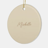 ベージュクラシカルプロフェッショナル手書き名 セラミックオーナメント (左)