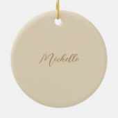 ベージュクラシカルプロフェッショナル手書き名 セラミックオーナメント (裏面)