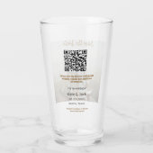 ベージュクラシックエレガントカップルQRを追加する日付を保存 タンブラーグラス (裏面)