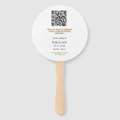 ベージュクラシックエレガントカップルQRを追加する日付を保存 ハンドファン (裏面)