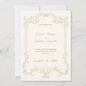 ベージュクラシックヴィンテージフレーム結婚式招待状 招待状 (正面)