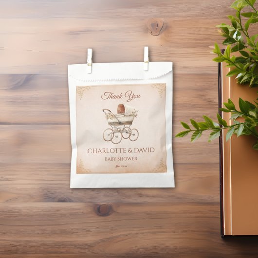 ベージュクラシックヴィンテージ男女兼用ベビーシャワー フェイバーバッグ