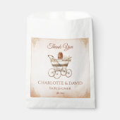 ベージュクラシックヴィンテージ男女兼用ベビーシャワー フェイバーバッグ (正面)