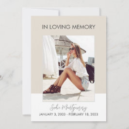 ベージュクラシック・ホワイト葬儀プログラム 招待状