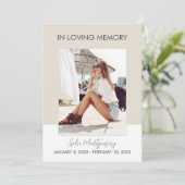 ベージュクラシック・ホワイト葬儀プログラム 招待状 (スタンド正面)