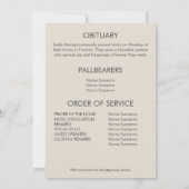ベージュクラシック・ホワイト葬儀プログラム 招待状 (裏面)