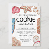 ベージュクリスマスクッキー交換 招待状 (正面)