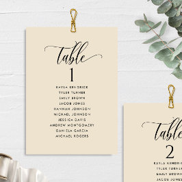 ベージュクリームのゲスト名入り席次カード