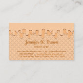 ベージュクリームの垂れるウェハース 名刺 (裏面)