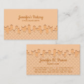 ベージュクリームの垂れるウェハース 名刺 (正面/裏面)