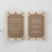 ベージュクリームイカットオールインワンシーク結婚ズ 招待状 (内部)