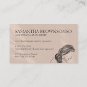 ベージュクリームウーマン体フェミニンヘアカット 名刺 (裏面)