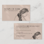 ベージュクリームウーマン体フェミニンヘアカット 名刺 (正面/裏面)