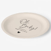 ベージュクリームオベビーボホモダンベビーシャワー ペーパープレート (アングル)