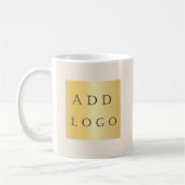 ベージュクリームカラービジネスロゴ コーヒーマグカップ (左)