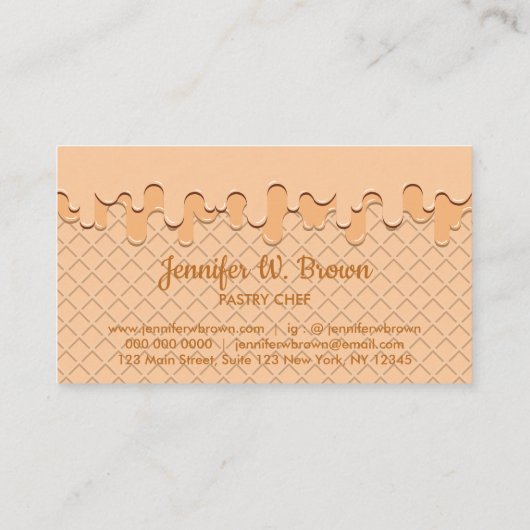 ベージュクリームドリップウェーハ 名刺 (裏面)