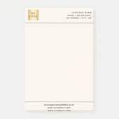 ベージュクリームビジネスのロゴレターヘッド ポストイット (正面)