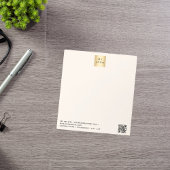 ベージュクリームビジネスロゴQRコード ノートパッド