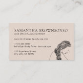 ベージュクリームビューティフルウーマン体フェミニンヘア 名刺 (裏面)