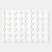 ベージュクリームブラウンホワイトハートボホ誕生日 ラッピングペーパーシート (正面2)