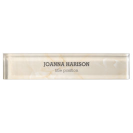 ベージュクリームマーブル デスクネームプレート