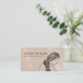 ベージュクリーム女性ボディフェミニンヘアカット 名刺 (スタンド正面)