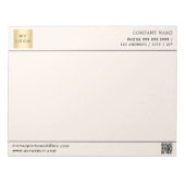 ベージュクリームQRコードビジネスロゴのレターヘッド ノートパッド (正面)