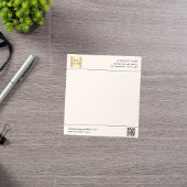 ベージュクリームQRコードビジネスロゴのレターヘッド ノートパッド