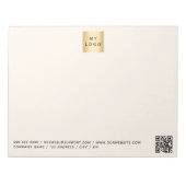 ベージュクリームQRコード会社ロゴ ノートパッド (正面)