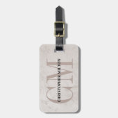 ベージュクールブラックはっきりしたモノグラム ラゲッジタグ (正面縦)