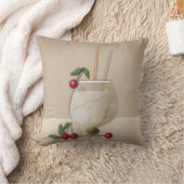 ベージュグランジレトロヴィンテージカクテルガラスさくらんぼp クッション (ブランケット)