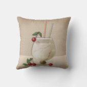 ベージュグランジレトロヴィンテージカクテルガラスさくらんぼp クッション (裏面)