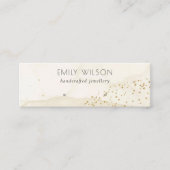 ベージュグリッター水色金ゴールドスタッドイヤリングディスプレイ スキニー名刺 (正面)