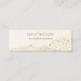 ベージュグリッター水色金ゴールドスタッドイヤリングディスプレイ スキニー名刺