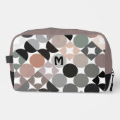 ベージュグリーングレーブラックミッドセンチュリーサークルのパターン ドップキット (正面)