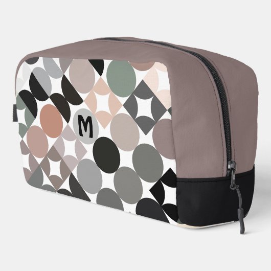 ベージュグリーングレーブラックミッドセンチュリーサークルのパターン ドップキット (右コーナー)