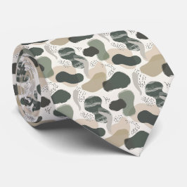 ベージュグリーンシンプルボホ ネクタイ