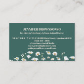 ベージュグリーンデイジーフラワーズファーム動物 名刺 (裏面)