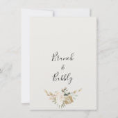 ベージュグリーンボホーブルンチシャンパンブライダルシャワー 招待状 (裏面)