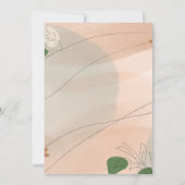 ベージュグリーン抽象芸術日付の保存招待状 セーブザデート (裏面)