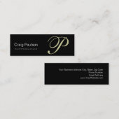 ベージュグレイモダンブラック写真名刺 スキニー名刺 (正面/裏面)