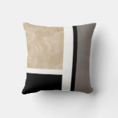 ベージュグレイ白黒モダン クッション (裏面)