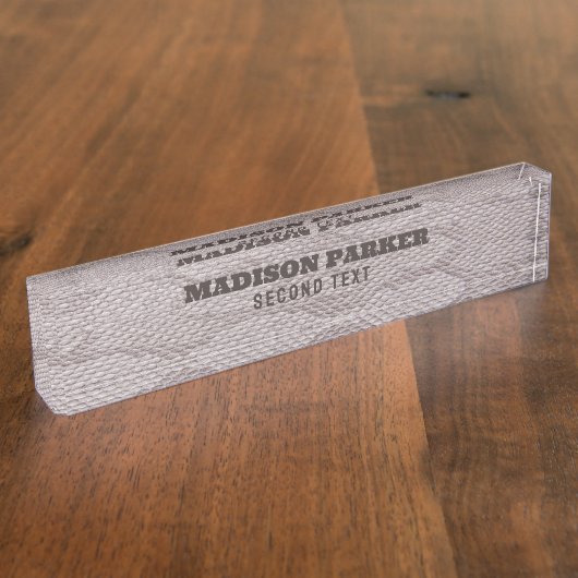 ベージュグレースネークスキンプリントデスク名プレート デスクネームプレート (側面)